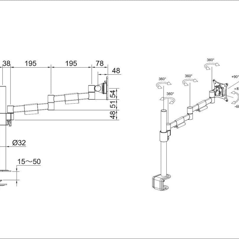 Multibrackets M VESA Deskmount Officeline Single II White