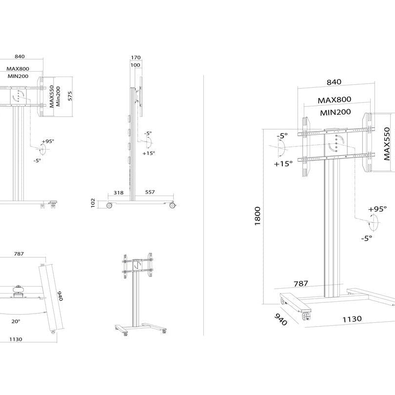 Multibrackets M Public Display Stand 180 HD Single Black