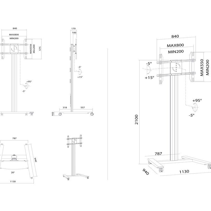 Multibrackets M Public Display Stand 210 HD Single Black