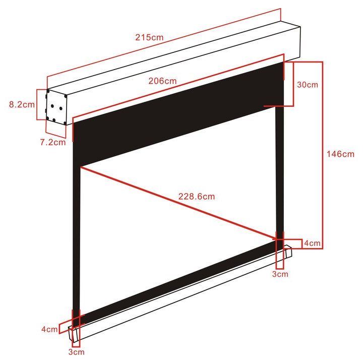 Multibrackets M 16:9 Motorized Projection Screen 200x112, Black 90"