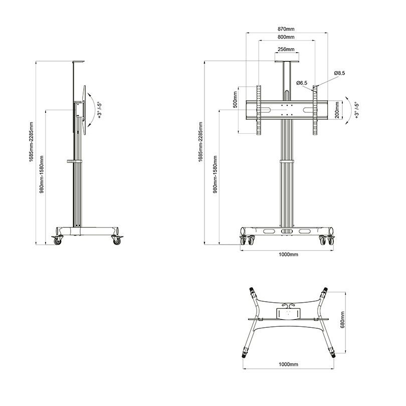Multibrackets M Motorized Public Floorstand Single Pillar 170 HD
