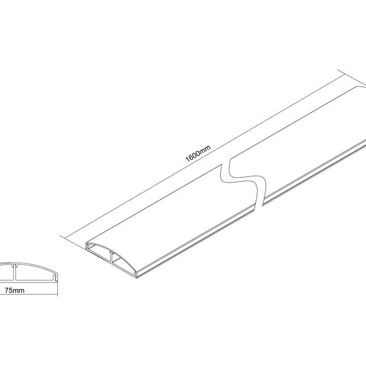 Multibrackets M Cable Cover SS Aluminum 75mm W - 1600mm L