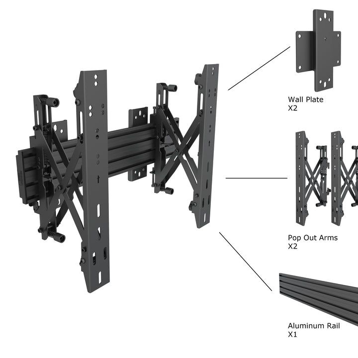 Multibrackets M Wallmount Pro MBW1U Push In Pop Out 48cm Black