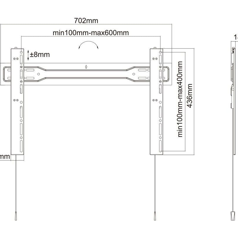 Multibrackets M VESA Wallmount Super Slim Fixed 600 MAX