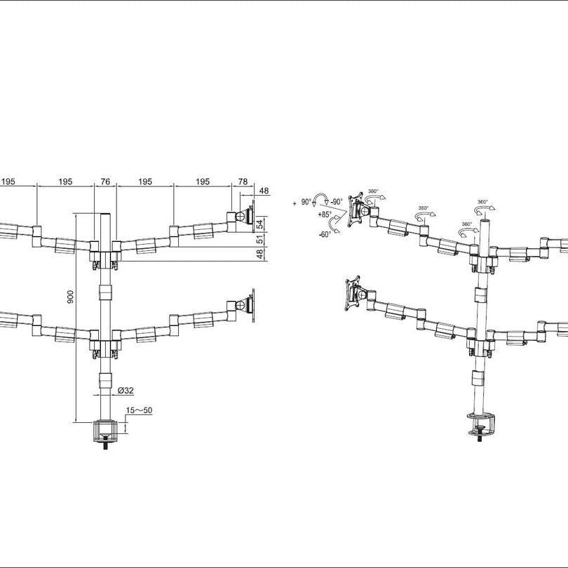 Multibrackets M VESA Deskmount Officeline Quad White
