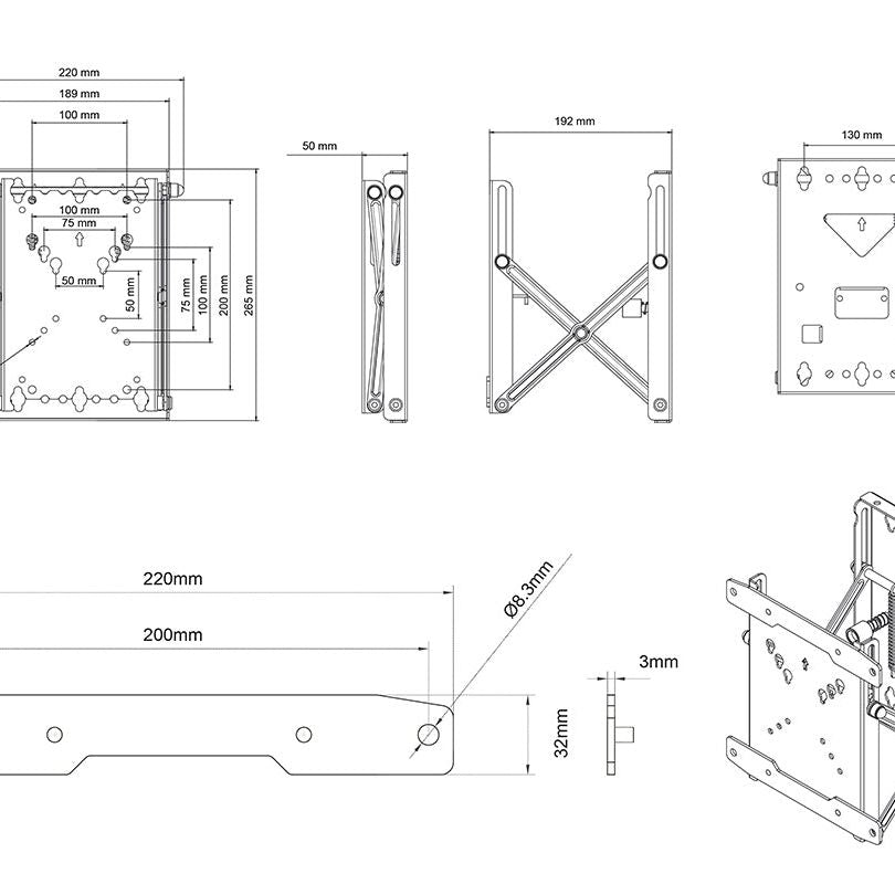 Multibrackets M Public Video Wall Mount Push X Small 200