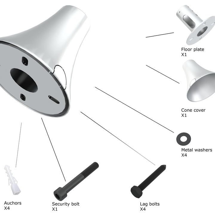 Multibrackets M Pro Series - Floor To Ceiling Wall Plate Chrome