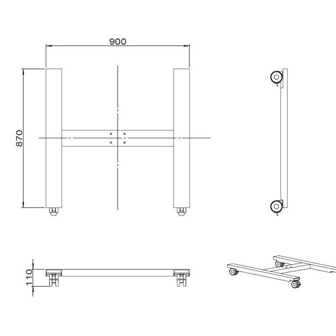 Multibrackets M Public Display Stand Wheelbase HD B2B Silver