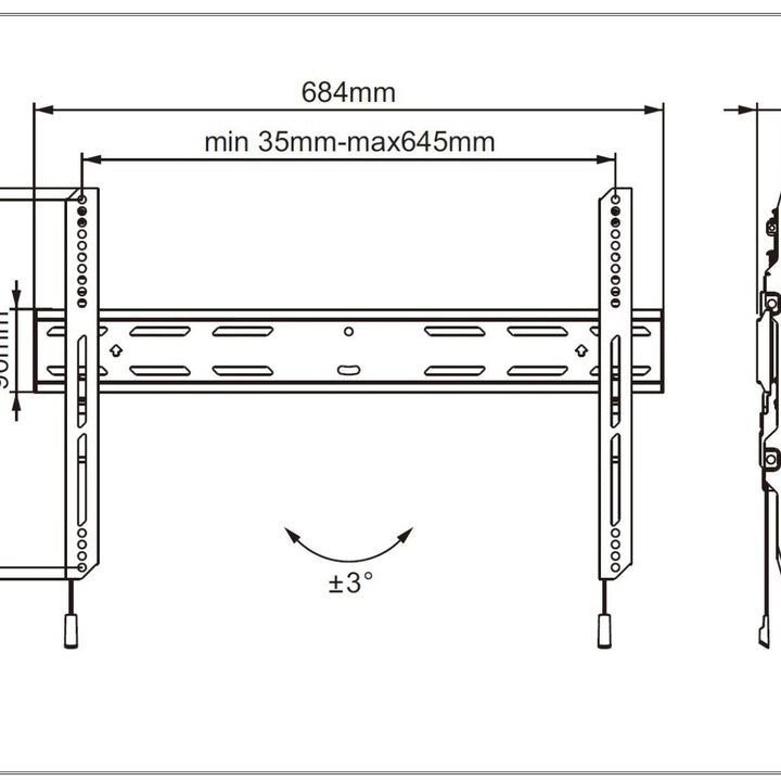 Multibrackets M Universal Wallmount Outdoor Fixed 600 MAX