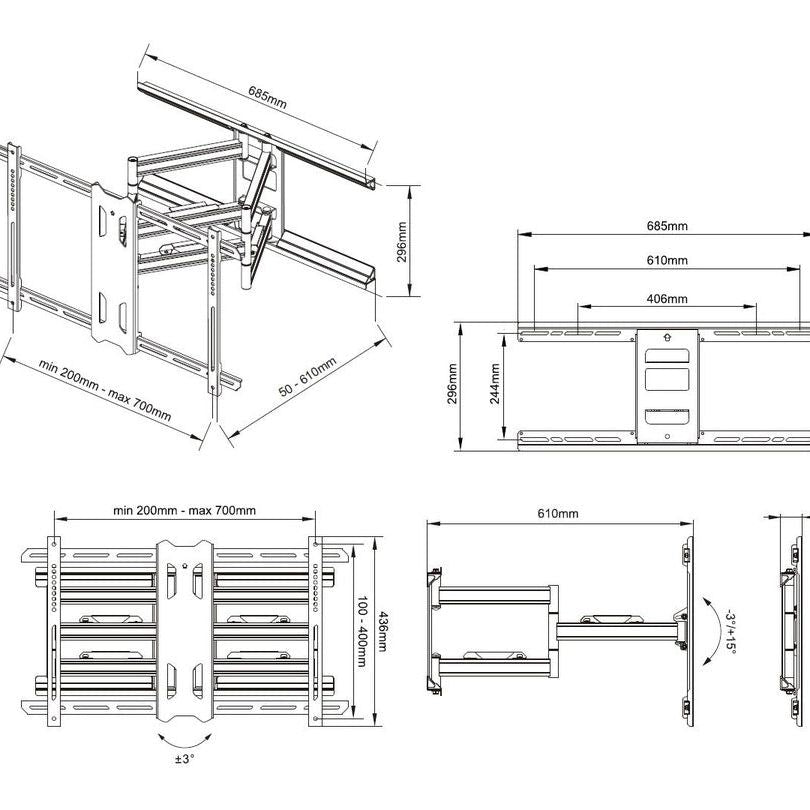 Multibrackets M VESA Dual Flexarm Outdoor 55"-80"