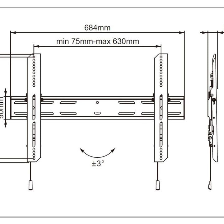 Multibrackets M Universal Wallmount Outdoor Tilt 600 MAX