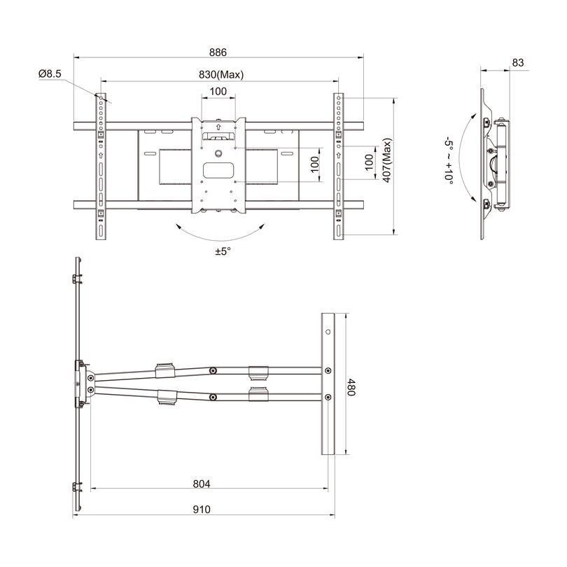 Multibrackets M Universal Long Reach Arm HD 910mm Dual White