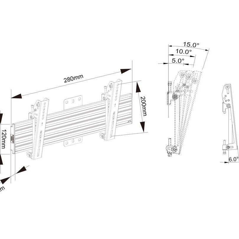 Multibrackets M Wallmount Pro MBW1U Tilt 200 Black