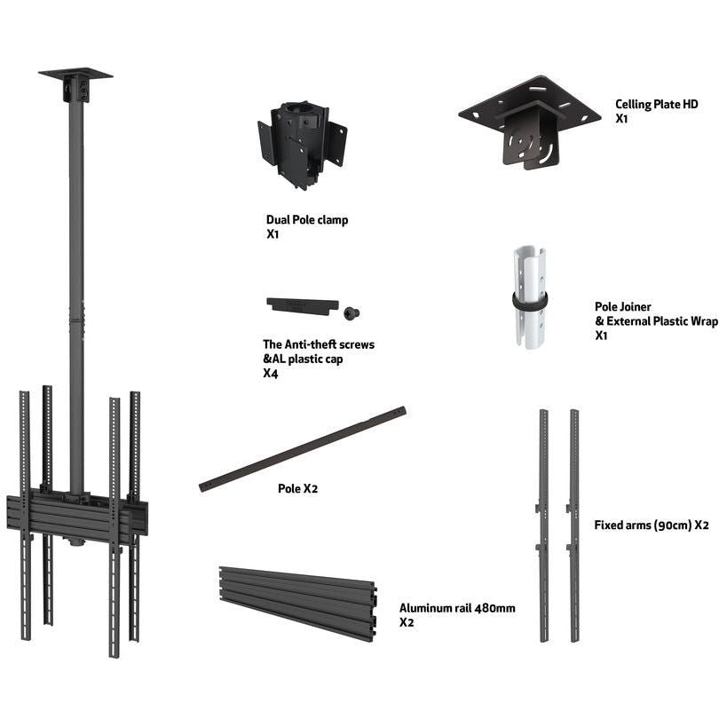 Multibrackets M Ceiling Mount Pro MBC1UX2P 400x900