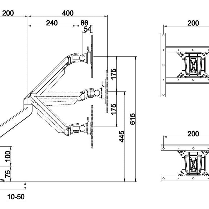 Multibrackets M VESA Gas Lift XL Single Black