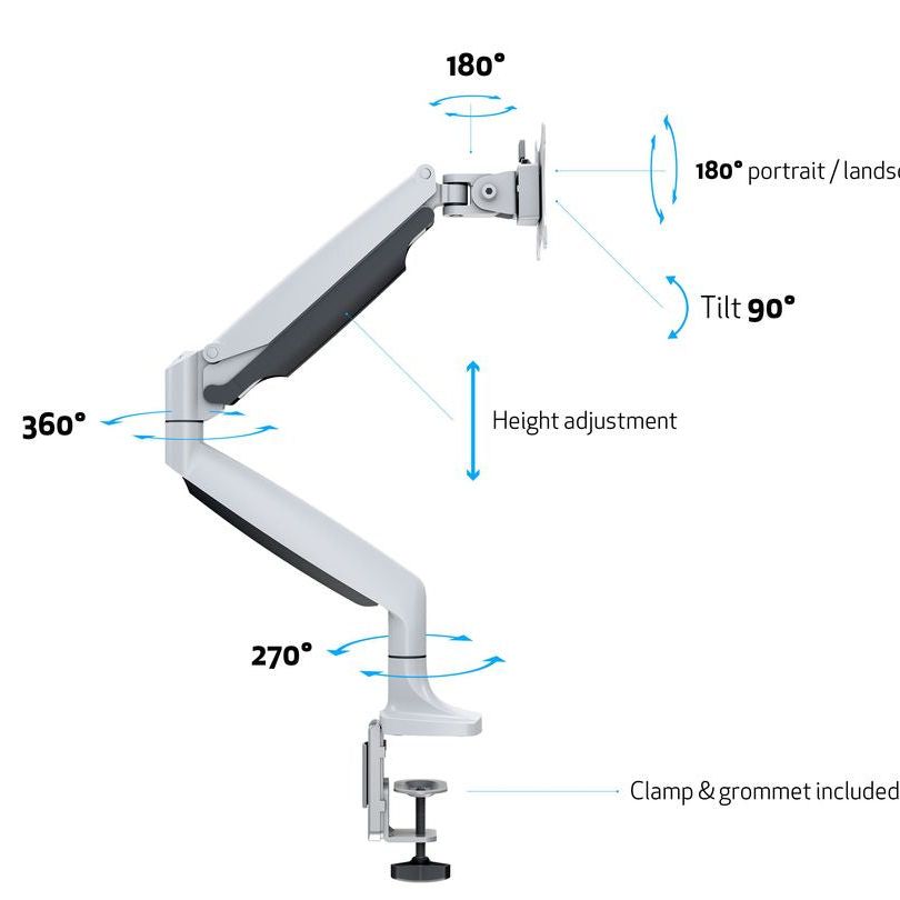 Multibrackets M Deskmount Gas Spring Single White