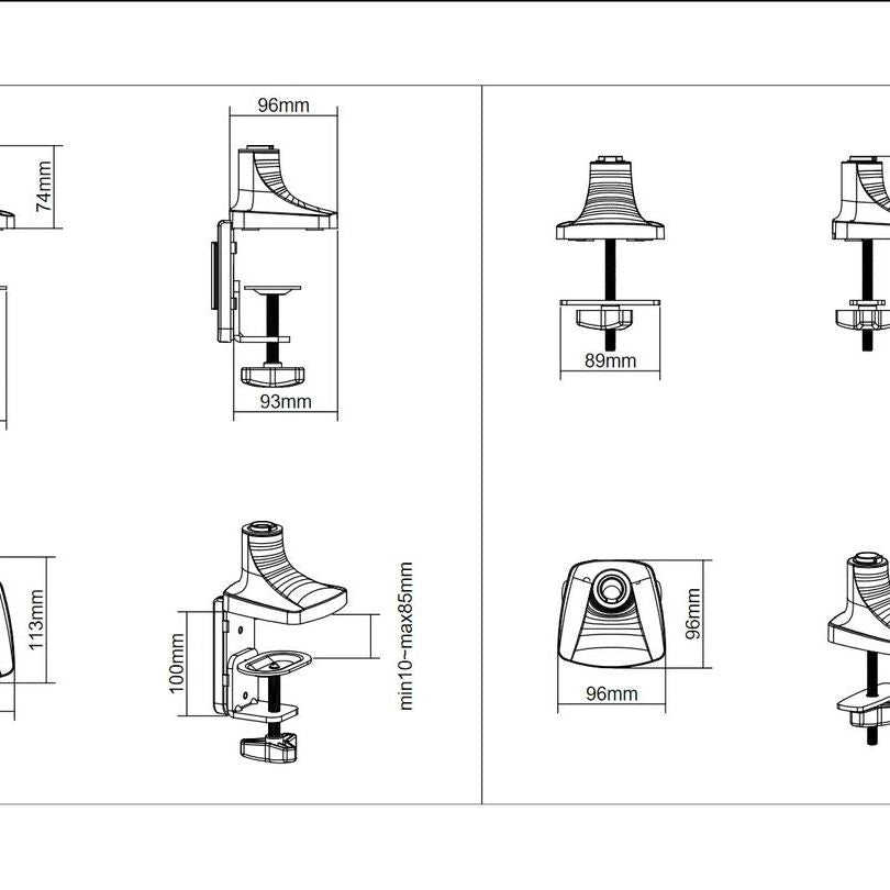Multibrackets M Deskmount Gas Spring Single White