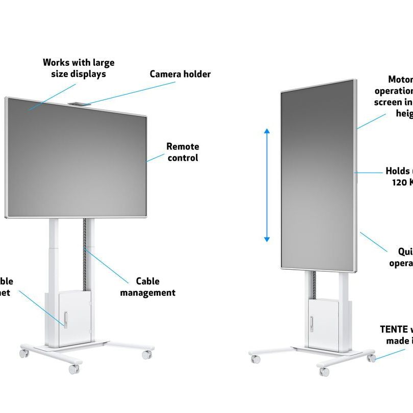 Multibrackets M Motorized Floorstand Incl cabinet & camerashelf 120kg White