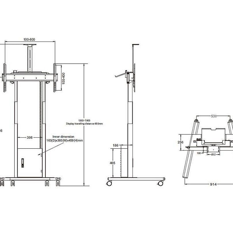 Multibrackets M Motorized Floorstand Incl cabinet & camerashelf 120kg White