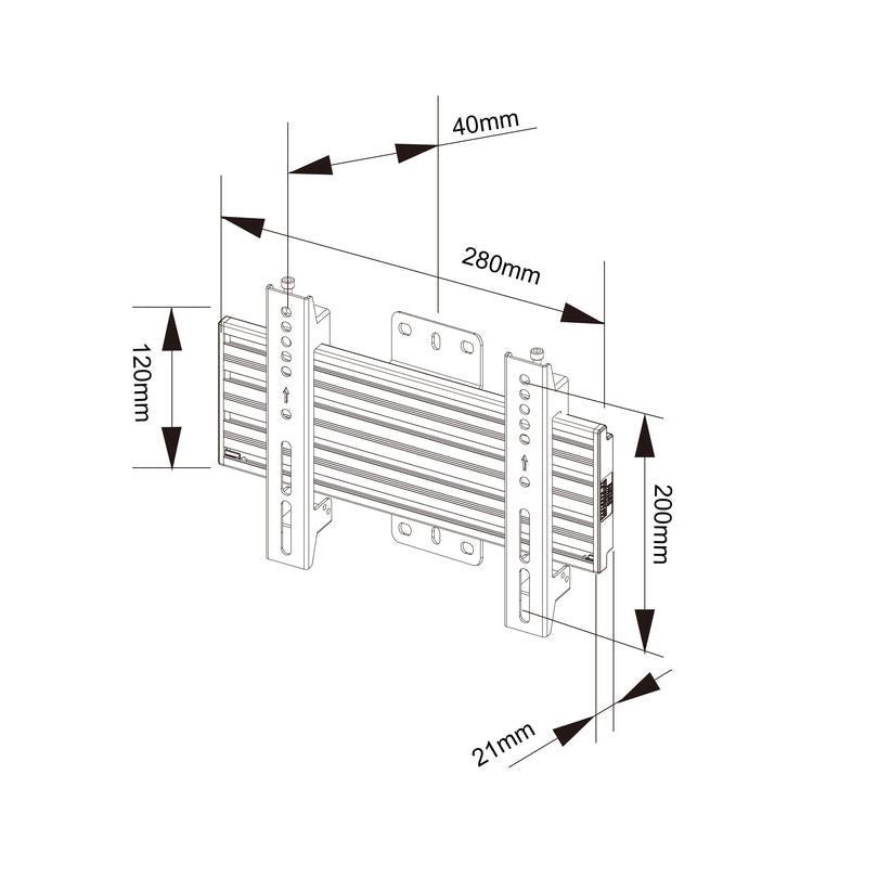 Multibrackets M Wallmount Pro MBW1U Fixed 200 Black