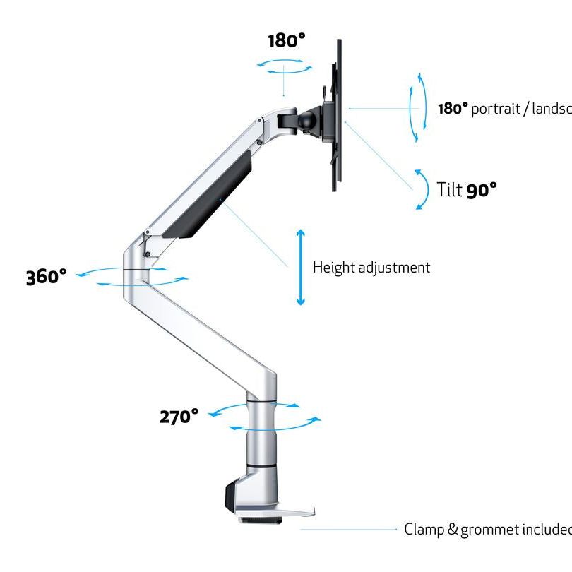Multibrackets M VESA Gas Lift XL Single Silver