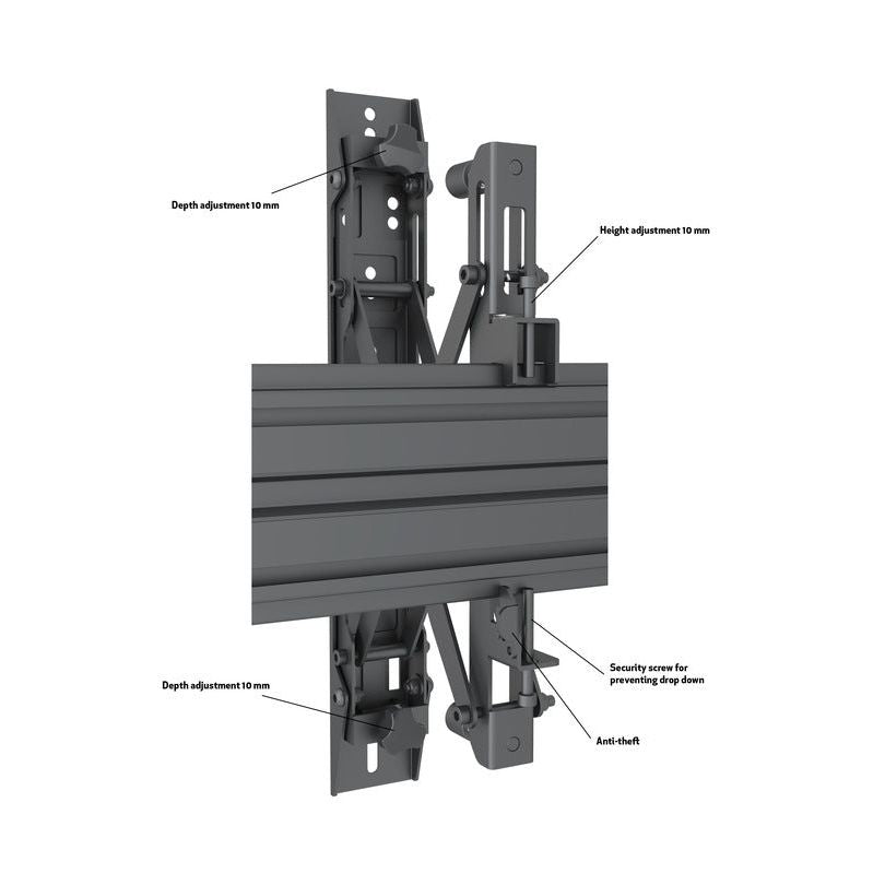 Multibrackets M Wallmount Pro MBW3x2U Push In Pop Out Black