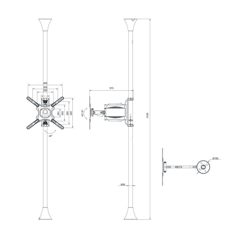 Multibrackets M Floor to Ceiling Mount Pro MBFC1F