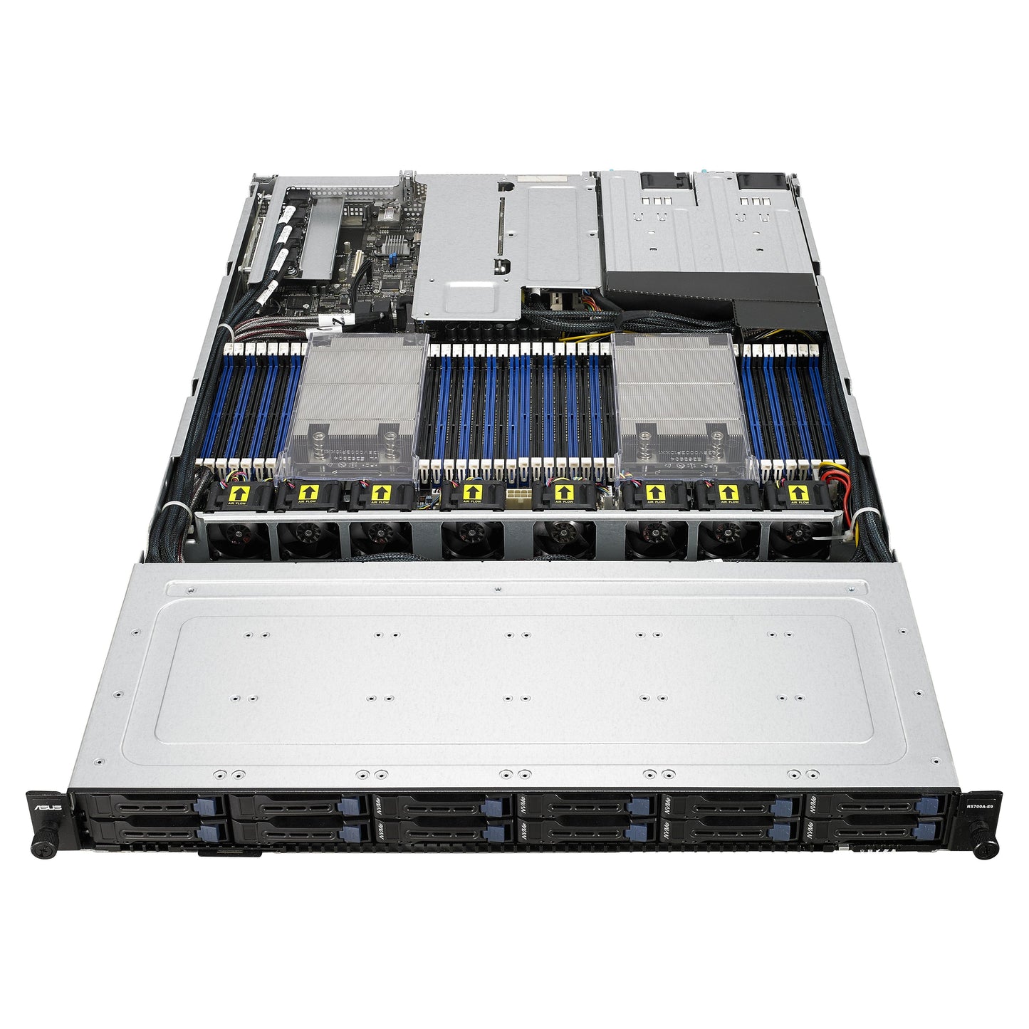 ASUS RS700A-E9-RS12V2 Socket SP3 Rack (1U) Black, Grey