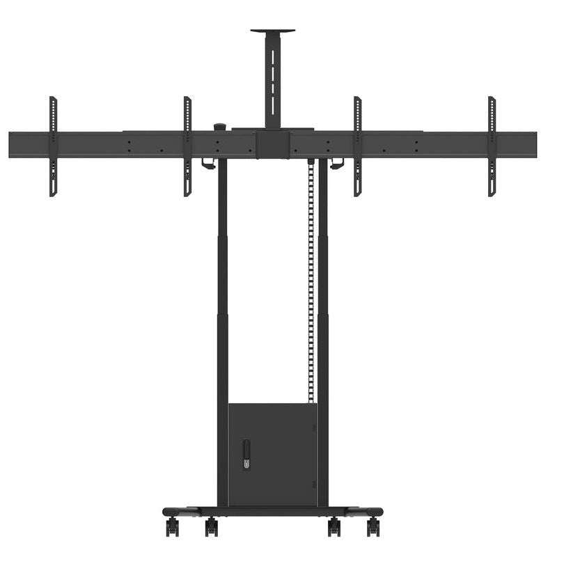 Multibrackets M Motorized Floorstand Dual Screen incl cabinet & cam-shelf 120kg