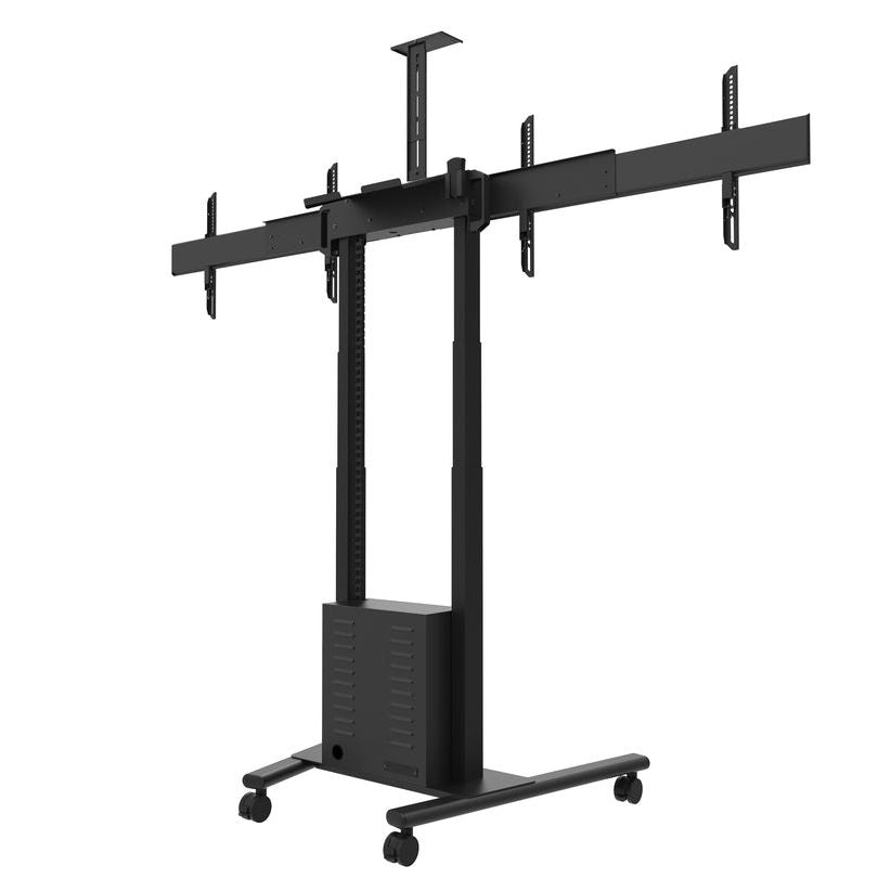 Multibrackets M Motorized Floorstand Dual Screen incl cabinet & cam-shelf 120kg
