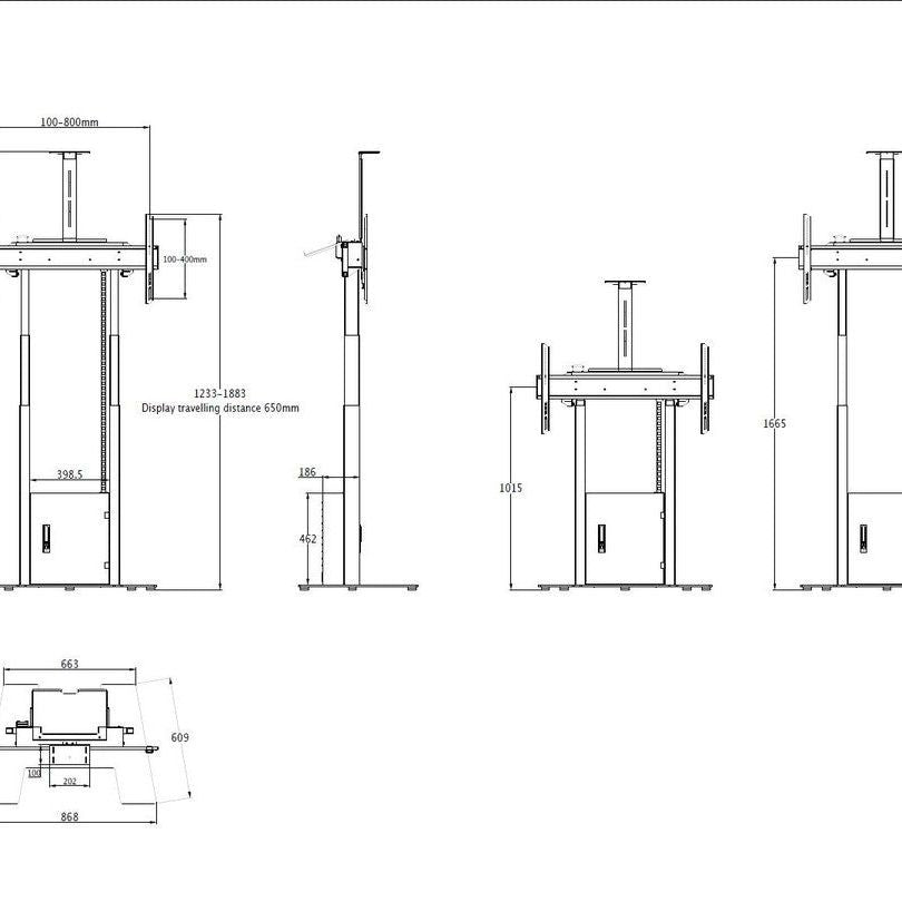 Multibrackets M Motorized Floorbase Incl cabinet & camerashelf 120kg White