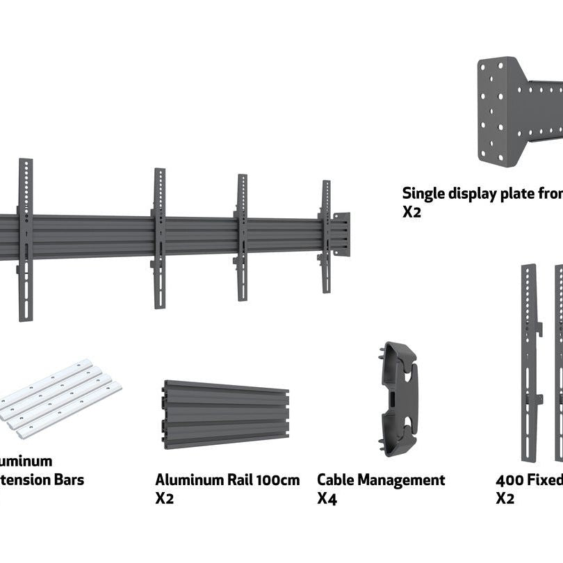 Multibrackets M Wallmount Pro MBWW2U Fixed Black, 200cm
