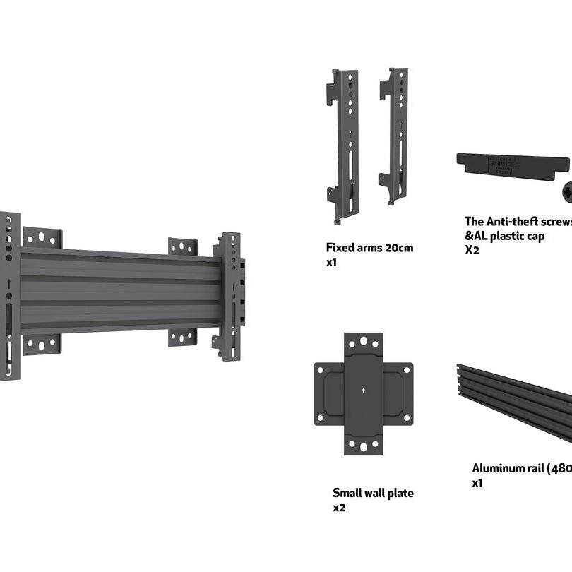Multibrackets M Wallmount Pro MBSTH1U 400x200 Fixed Black