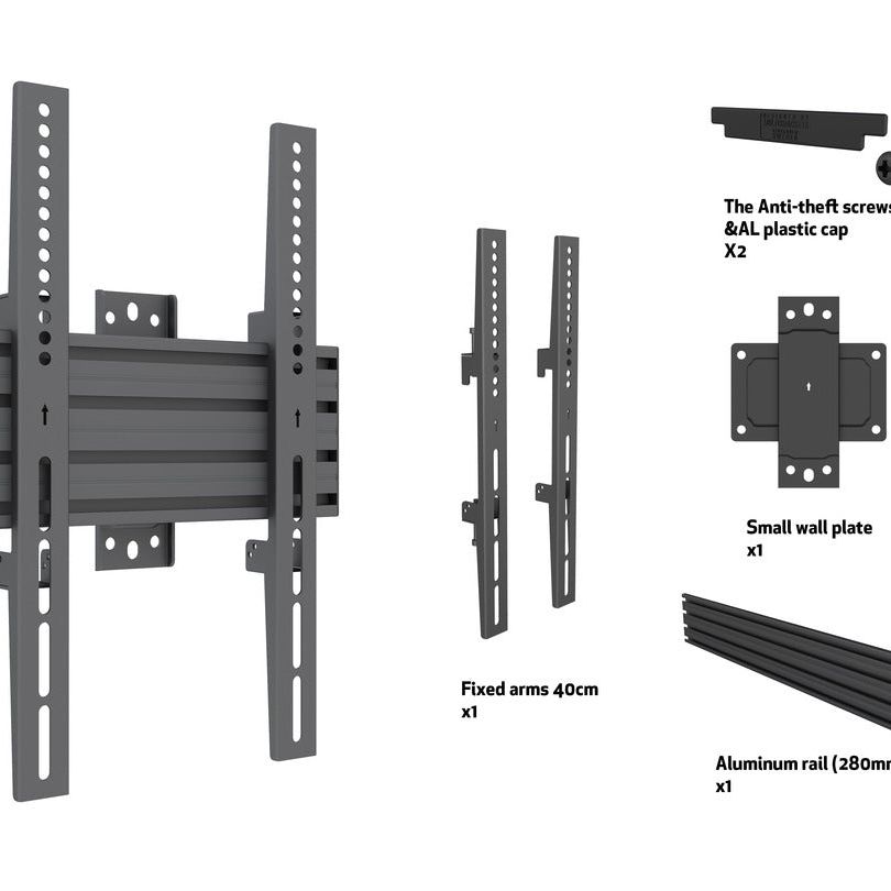 Multibrackets M Wallmount Pro MBSTH1UP 200x400 Fixed Black