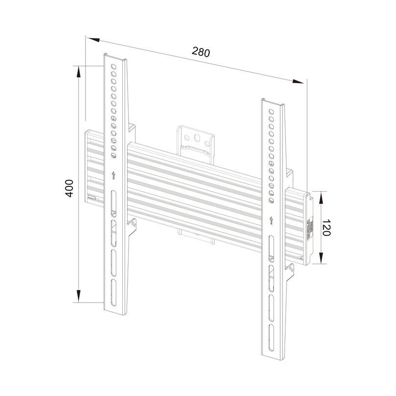 Multibrackets M Wallmount Pro MBSTH1UP 200x400 Fixed Black