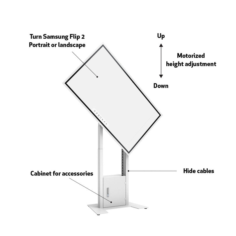 Multibrackets M Motorized Floorstand Flip 2 incl cabinet & camerashelf 120kg White