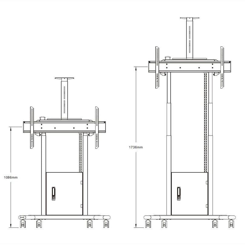 Multibrackets M Motorized Floorstand Flip 2 incl cabinet & camerashelf 120kg White