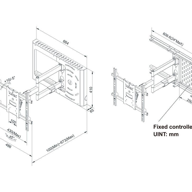 Multibrackets M Hospitality Flexarm with STB Enclosure Black