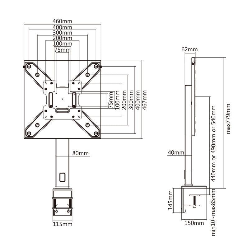 Multibrackets M Deskmount XL Black