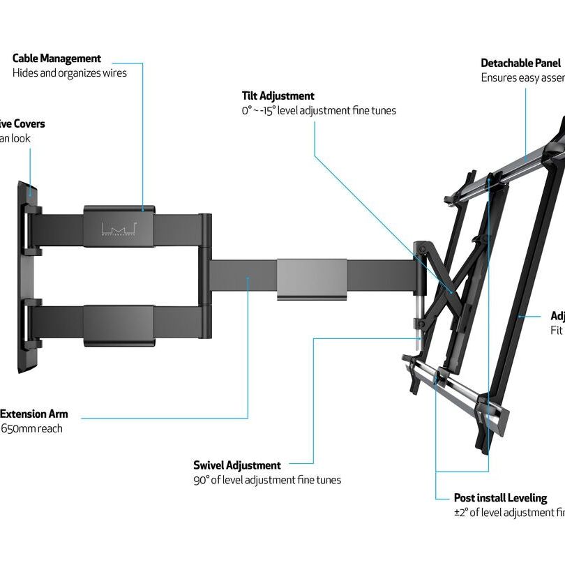 Multibrackets M VESA Flexarm Thin Black Large