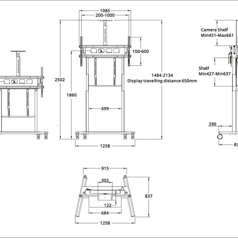 Multibrackets M Motorized Floorstand XL 150kg Black