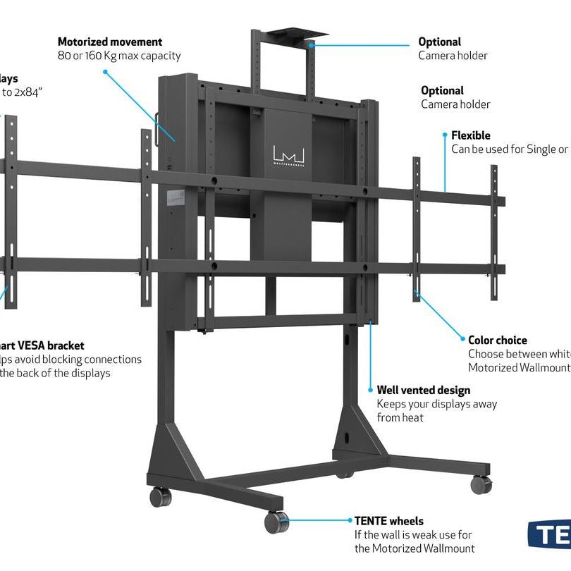 Multibrackets M Motorized Floorstand Dual Screen 160 kg Black SD