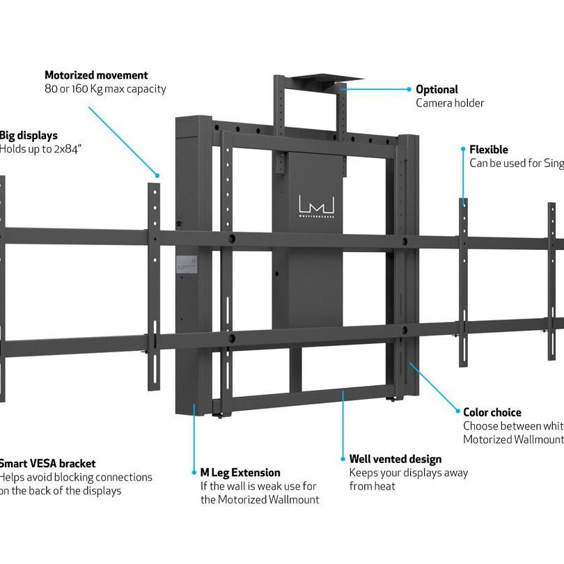 Multibrackets M Motorized Wallmount Dual Screen 160 kg Black SD