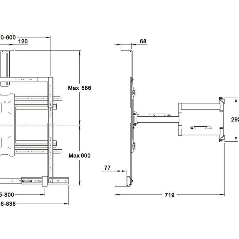 Multibrackets M Universal Flexarm Pro 60 kg Sound & Camera
