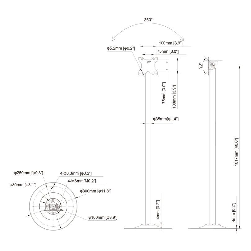 Multibrackets M Pro Series Single Pole Floorbase