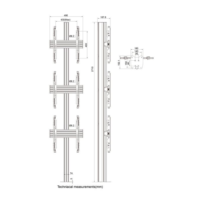 Multibrackets M Floormount Column Pro MBFC3U 270 Micro Adjustable