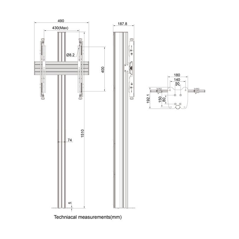 Multibrackets M Floormount Column Pro MBFC1U 150 Micro Adjustable