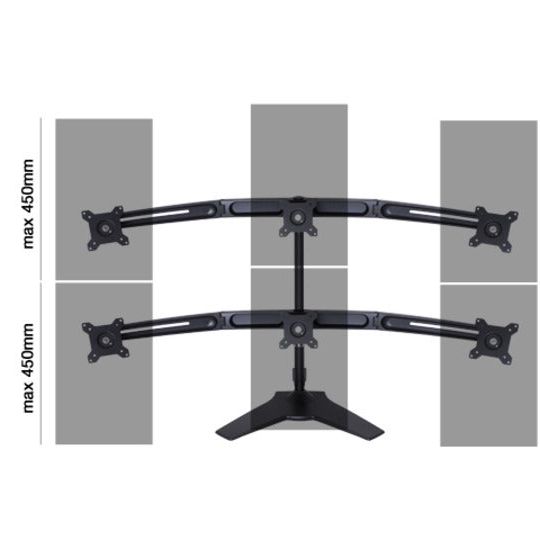 Multibrackets M VESA Desktopmount Triple Stand 15"-24" Expansion Kit
