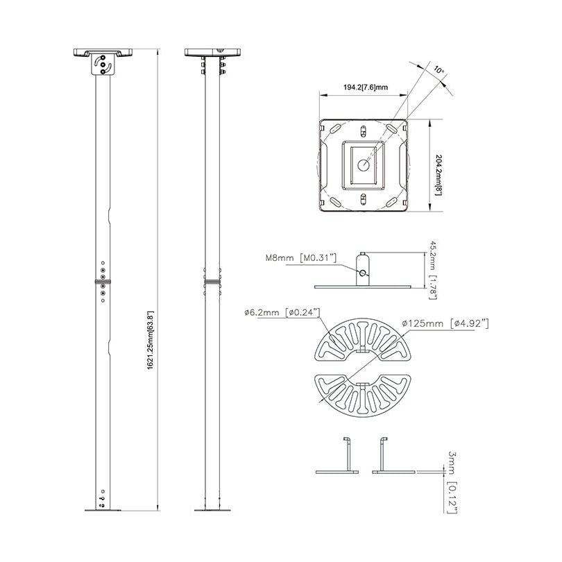 Multibrackets M Pro Series CCTV Ceilingmount White