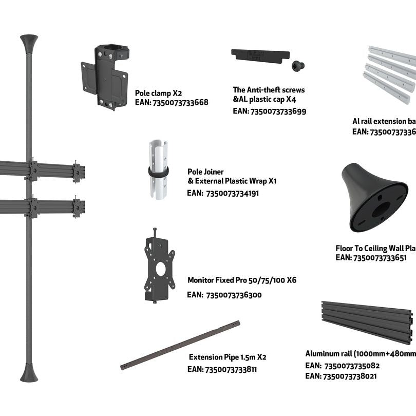 Multibrackets M Floor to Ceiling Mount Pro MBFC3X2U-F100